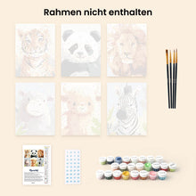 Laden Sie das Bild in den Galerie-Viewer, Mini Malen nach Zahlen 15x20 cm (6 Stück) - Wildtierportraits 1