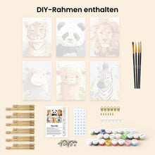 Laden Sie das Bild in den Galerie-Viewer, Mini Malen nach Zahlen 15x20 cm (6 Stück) - Wildtierportraits 1