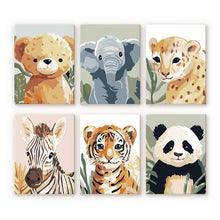 Laden Sie das Bild in den Galerie-Viewer, Mini Malen nach Zahlen 15x20 cm (6 Stück) - Wildtierportraits 3 Figured'Art
