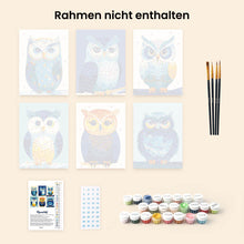 Laden Sie das Bild in den Galerie-Viewer, Mini Malen nach Zahlen 15x20 cm (6 Stück) - Bunte Nachtwache