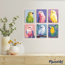 Laden Sie das Bild in den Galerie-Viewer, Mini Malen nach Zahlen 15x20 cm (6 Stück) - Dschungelmelodie