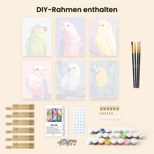Laden Sie das Bild in den Galerie-Viewer, Mini Malen nach Zahlen 15x20 cm (6 Stück) - Dschungelmelodie