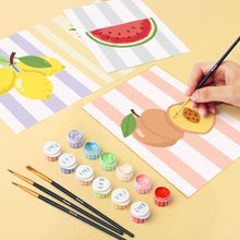Laden Sie das Bild in den Galerie-Viewer, Mini Malen nach Zahlen 15x20 cm (6 Stück) - Sonniges Obst Set