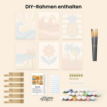 Laden Sie das Bild in den Galerie-Viewer, Mini Malen nach Zahlen 15x20 cm (6 Stück) - Retro Sommer Vibes