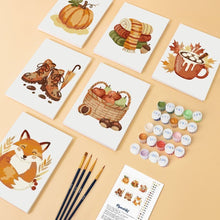 Laden Sie das Bild in den Galerie-Viewer, Mini Malen nach Zahlen 15x20 cm (6 Stück) - Herbst Hygge