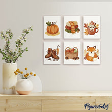 Laden Sie das Bild in den Galerie-Viewer, Mini Malen nach Zahlen 15x20 cm (6 Stück) - Herbst Hygge