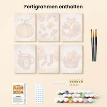 Laden Sie das Bild in den Galerie-Viewer, Mini Malen nach Zahlen 15x20 cm (6 Stück) - Herbst im Wald