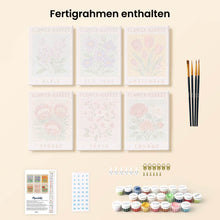 Laden Sie das Bild in den Galerie-Viewer, Mini Malen nach Zahlen 15x20 cm (6 Stück) - Blumenmarkt 1