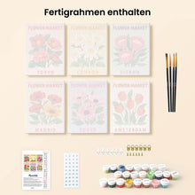 Laden Sie das Bild in den Galerie-Viewer, Mini Malen nach Zahlen 15x20 cm (6 Stück) - Blumenmarkt 3