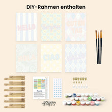 Laden Sie das Bild in den Galerie-Viewer, Mini Malen nach Zahlen 15x20 cm (6 Stück) - Hallo Welt 2