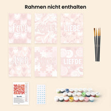 Laden Sie das Bild in den Galerie-Viewer, Mini Malen nach Zahlen 15x20 cm (6 Stück) - Süße Herzen