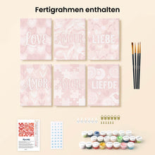 Laden Sie das Bild in den Galerie-Viewer, Mini Malen nach Zahlen 15x20 cm (6 Stück) - Süße Herzen