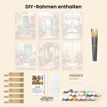 Laden Sie das Bild in den Galerie-Viewer, Mini Malen nach Zahlen 15x20 cm (6 Stück) - Blühende Portale