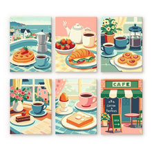 Laden Sie das Bild in den Galerie-Viewer, Mini Malen nach Zahlen 15x20 cm (6 Stück) - Café Genüsse Figured'Art