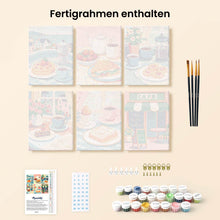 Laden Sie das Bild in den Galerie-Viewer, Mini Malen nach Zahlen 15x20 cm (6 Stück) - Café Genüsse