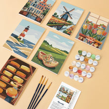 Laden Sie das Bild in den Galerie-Viewer, Mini Malen nach Zahlen 15x20 cm (6 Stück) - Blühendes Holland