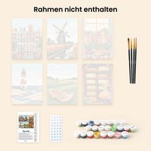 Laden Sie das Bild in den Galerie-Viewer, Mini Malen nach Zahlen 15x20 cm (6 Stück) - Blühendes Holland
