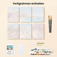 Laden Sie das Bild in den Galerie-Viewer, Mini Malen nach Zahlen 15x20 cm (6 Stück) - Santorini Träume