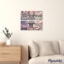 Laden Sie das Bild in den Galerie-Viewer, Mini Malen nach Zahlen 15x20 cm (6 Stück) - Tokio in Blüte