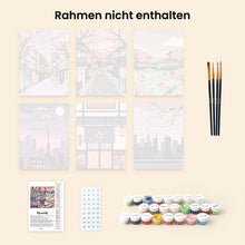 Laden Sie das Bild in den Galerie-Viewer, Mini Malen nach Zahlen 15x20 cm (6 Stück) - Tokio in Blüte