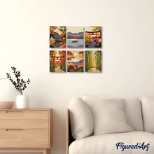 Laden Sie das Bild in den Galerie-Viewer, Mini Malen nach Zahlen 15x20 cm (6 Stück) - Gelassenes Japan