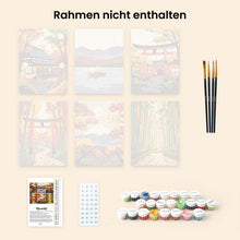 Laden Sie das Bild in den Galerie-Viewer, Mini Malen nach Zahlen 15x20 cm (6 Stück) - Gelassenes Japan