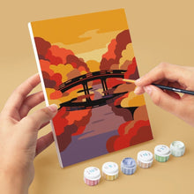 Laden Sie das Bild in den Galerie-Viewer, Mini Malen nach Zahlen 15x20 cm (6 Stück) - Sonnenuntergang in Japan