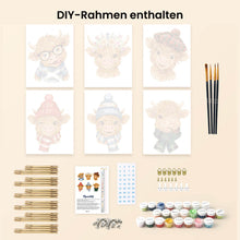 Laden Sie das Bild in den Galerie-Viewer, Mini Malen nach Zahlen 15x20 cm (6 Stück) - Kleine Muh Freunde