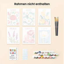 Laden Sie das Bild in den Galerie-Viewer, Mini Malen nach Zahlen 15x20 cm (6 Stück) - Blühende Emotionen 1