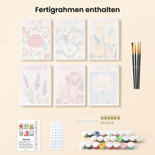Laden Sie das Bild in den Galerie-Viewer, Mini Malen nach Zahlen 15x20 cm (6 Stück) - Blühende Emotionen 2