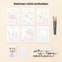 Laden Sie das Bild in den Galerie-Viewer, Mini Malen nach Zahlen 15x20 cm (6 Stück) - Blühende Emotionen 3
