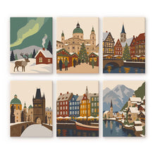 Laden Sie das Bild in den Galerie-Viewer, Mini Malen nach Zahlen 15x20 cm (6 Stück) - Winterdorf-Kollektion Figured'Art