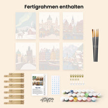 Laden Sie das Bild in den Galerie-Viewer, Mini Malen nach Zahlen 15x20 cm (6 Stück) - Winterdorf-Kollektion