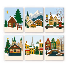 Laden Sie das Bild in den Galerie-Viewer, Mini Malen nach Zahlen 15x20 cm (6 Stück) - Weihnachten in Europa Figured'Art