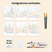 Laden Sie das Bild in den Galerie-Viewer, Mini Malen nach Zahlen 15x20 cm (6 Stück) - Weihnachten in Europa