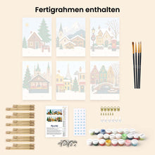 Laden Sie das Bild in den Galerie-Viewer, Mini Malen nach Zahlen 15x20 cm (6 Stück) - Weihnachten in Europa