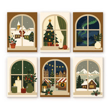 Laden Sie das Bild in den Galerie-Viewer, Mini Malen nach Zahlen 15x20 cm (6 Stück) - Weihnachtsfenster Figured'Art