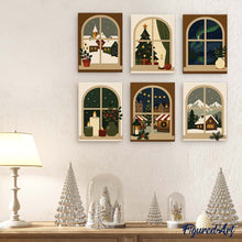 Laden Sie das Bild in den Galerie-Viewer, Mini Malen nach Zahlen 15x20 cm (6 Stück) - Weihnachtsfenster