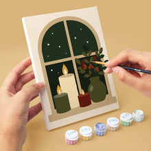 Laden Sie das Bild in den Galerie-Viewer, Mini Malen nach Zahlen 15x20 cm (6 Stück) - Weihnachtsfenster