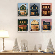 Laden Sie das Bild in den Galerie-Viewer, Mini Malen nach Zahlen 15x20 cm (6 Stück) - Festliches Dorf