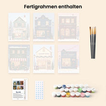 Laden Sie das Bild in den Galerie-Viewer, Mini Malen nach Zahlen 15x20 cm (6 Stück) - Festliches Dorf