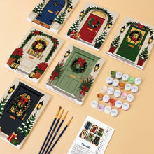 Laden Sie das Bild in den Galerie-Viewer, Mini Malen nach Zahlen 15x20 cm (6 Stück) - Weihnachtliche Haustüren
