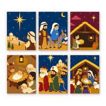 Laden Sie das Bild in den Galerie-Viewer, Mini Malen nach Zahlen 15x20 cm (6 Stück) - Die Weihnachtsgeschichte Figured'Art