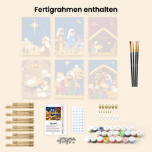 Laden Sie das Bild in den Galerie-Viewer, Mini Malen nach Zahlen 15x20 cm (6 Stück) - Die Weihnachtsgeschichte