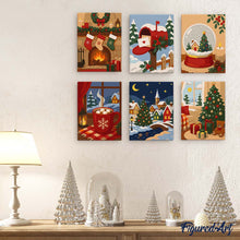 Laden Sie das Bild in den Galerie-Viewer, Mini Malen nach Zahlen 15x20 cm (6 Stück) - Weihnachtserinnerungen