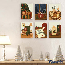 Laden Sie das Bild in den Galerie-Viewer, Mini Malen nach Zahlen 15x20 cm (6 Stück) - Festliche Wintermomente