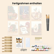 Laden Sie das Bild in den Galerie-Viewer, Mini Malen nach Zahlen 15x20 cm (6 Stück) - Festliche Wintermomente