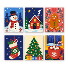 Laden Sie das Bild in den Galerie-Viewer, Mini Malen nach Zahlen 15x20 cm (6 Stück) - Festliche Winterfavoriten Figured'Art