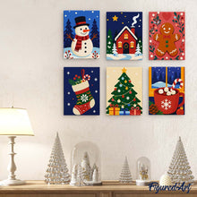 Laden Sie das Bild in den Galerie-Viewer, Mini Malen nach Zahlen 15x20 cm (6 Stück) - Festliche Winterfavoriten