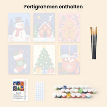 Laden Sie das Bild in den Galerie-Viewer, Mini Malen nach Zahlen 15x20 cm (6 Stück) - Festliche Winterfavoriten